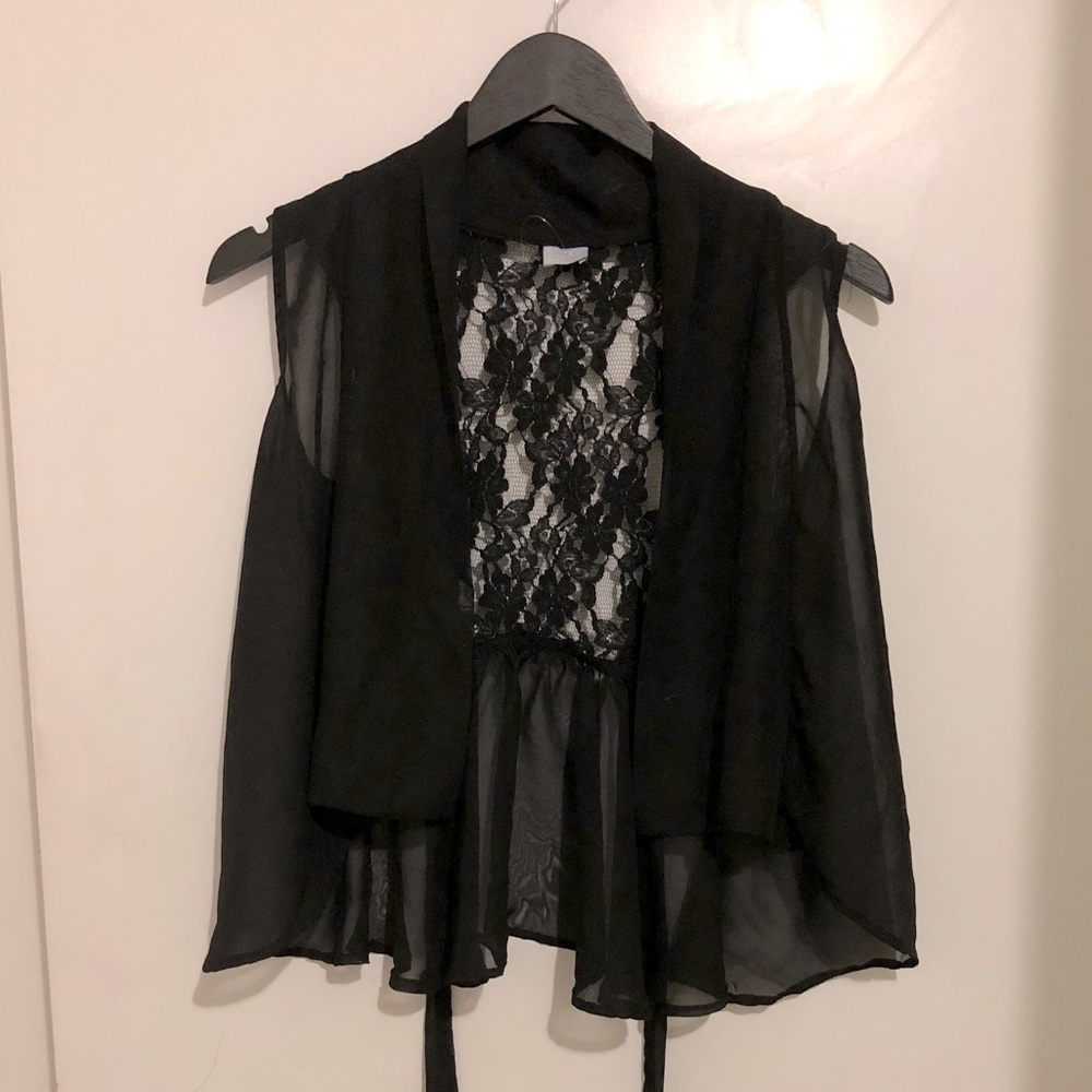 Wrap Lace Back Blouse